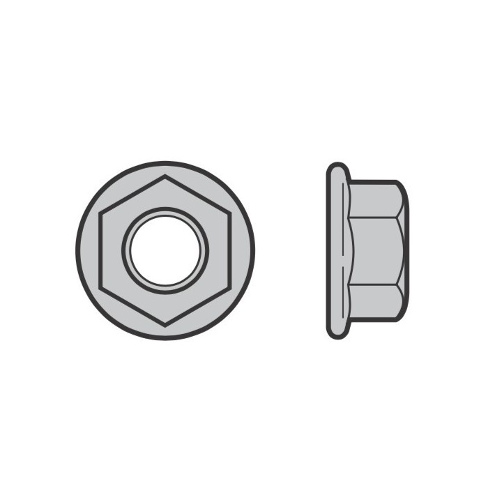 Lot de 10 Ecrou Hexagonal M8 à bride creuse Hormann Référence 3018270
