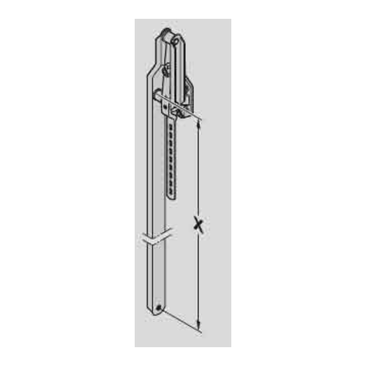 Bras droit embase ZAMAC hauteur 2000 S95 Hormann Référence 860277