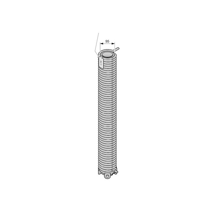 R107 Ressort de torsion avec tube synthétique et cône de réglage de tension Hormann Référence 3090548