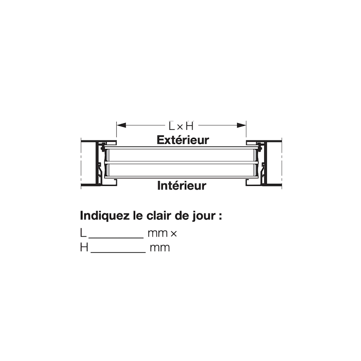 Vitre triple synthétique 51mm Teintée en gris A3 Hormann Référence 3095262