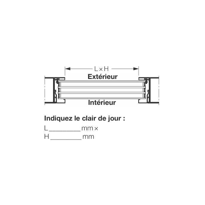 Vitre quadruples synthétique 51mm Teintée en blanc (opale) M4 Hormann Référence 3095270
