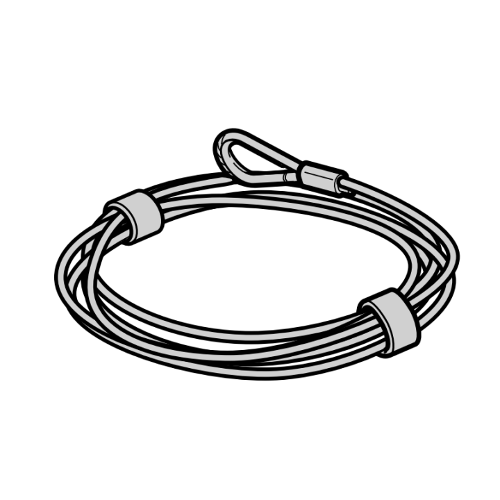 Cable de traction 5,5mm Lg 8m avec terminal Hormann Référence 3095602