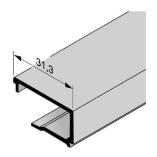 Parclose en aluminium pour portillon indépendant GA 010, E6 / C35 Hormann Référence 3094046