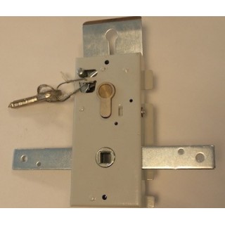 Serrure avec cylindre RAL 7035 porte N80, S95 et G97 Hormann Référence 872120