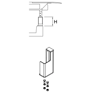 Support de cadre gauche L220 galvanisé pour niveleur de quai Hormann HTL2 Référence 311183
